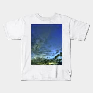 Sparse Clouds in the Early Evening as the Sun Sets - Photograph Kids T-Shirt